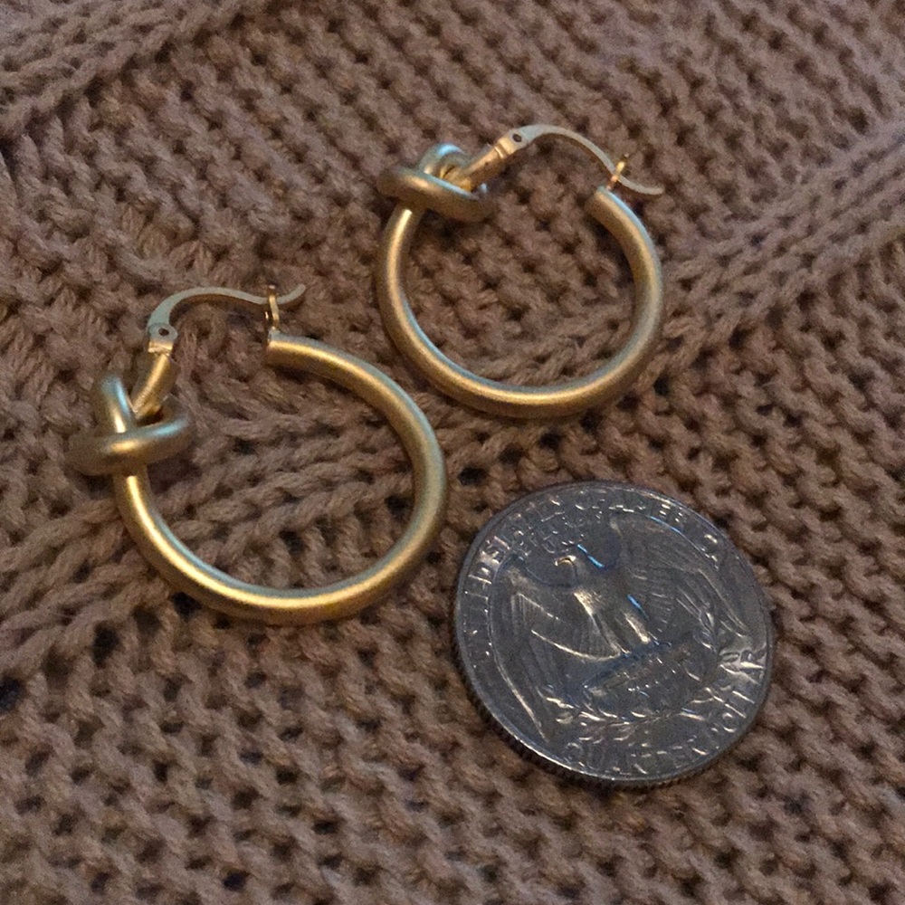 NWOT J.Crew Matte Gold Knotted Hoop Earrings